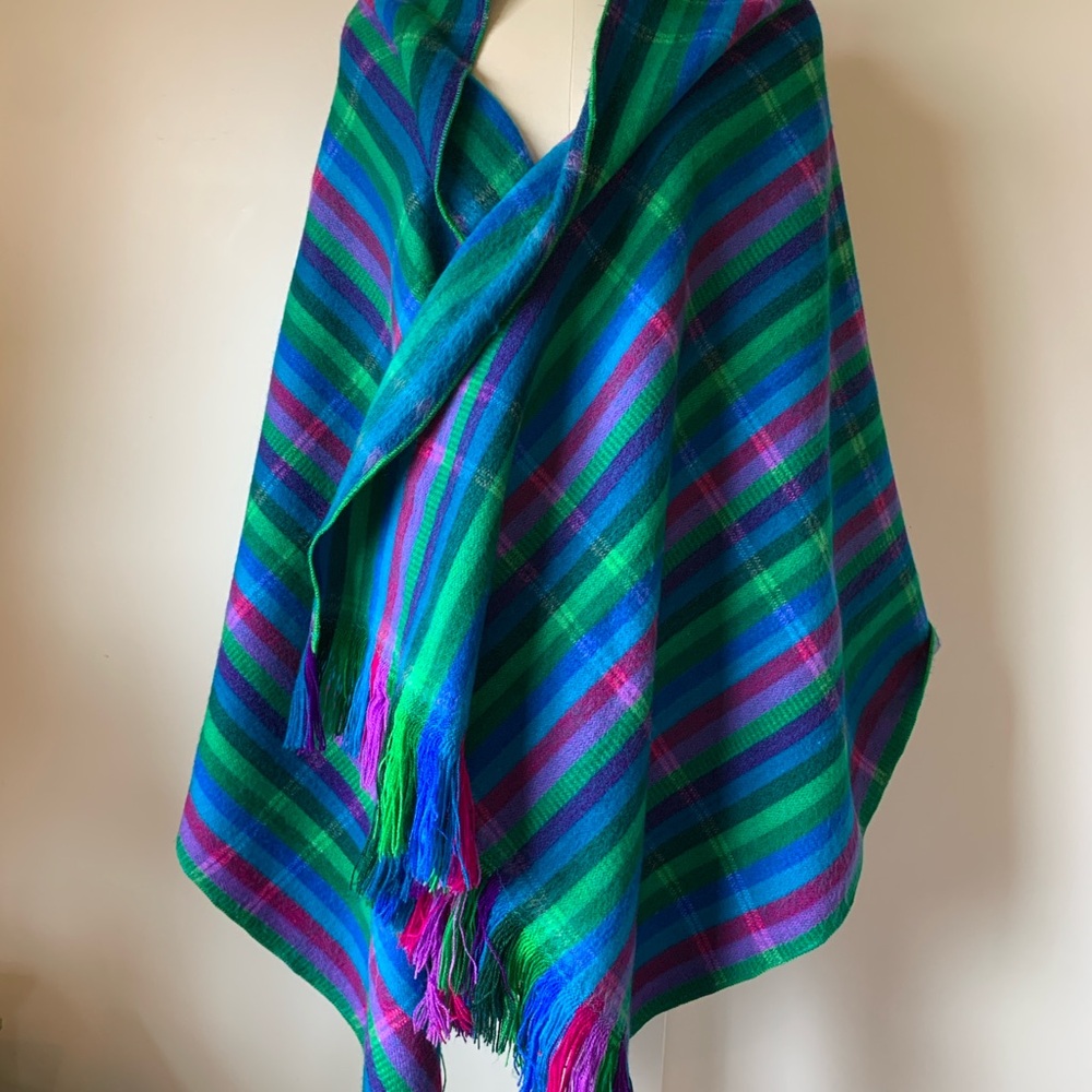 Gorgeous Saturated Color Stripe Soft Extra Large Shawl